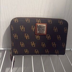 Dooney & Bourke Black Wallet with Gold Accents